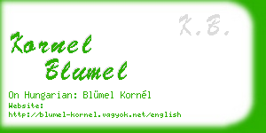 kornel blumel business card