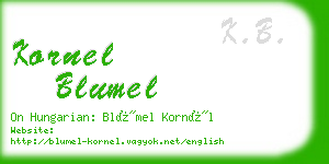 kornel blumel business card